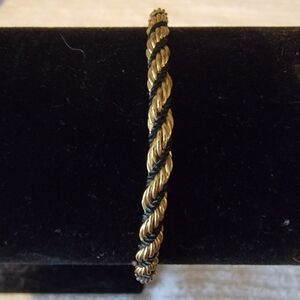 L3 Vintage Black & Gold-tone Braided Bracelet